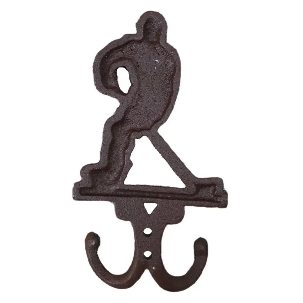 Brown Ice hockey hook for keys for coats iron cast reliable sturdy